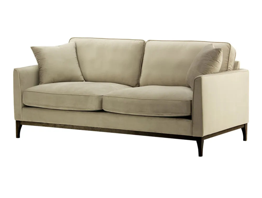 Dalton 3 Seater Sofa - Mink and Dark Oak