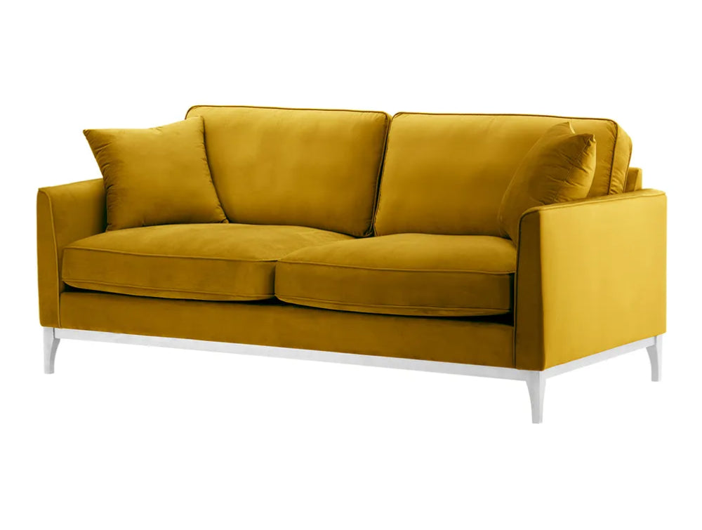 Dalton 3 Seater Sofa - Mustard and White