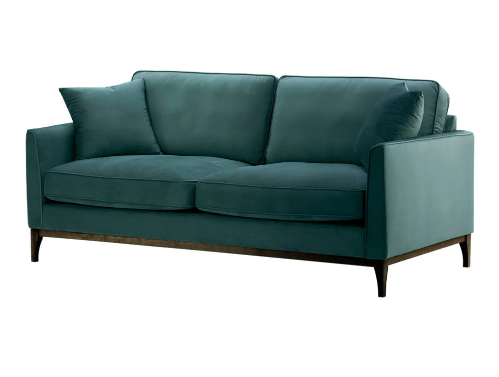 Dalton 3 Seater Sofa - Teal and Dark Oak