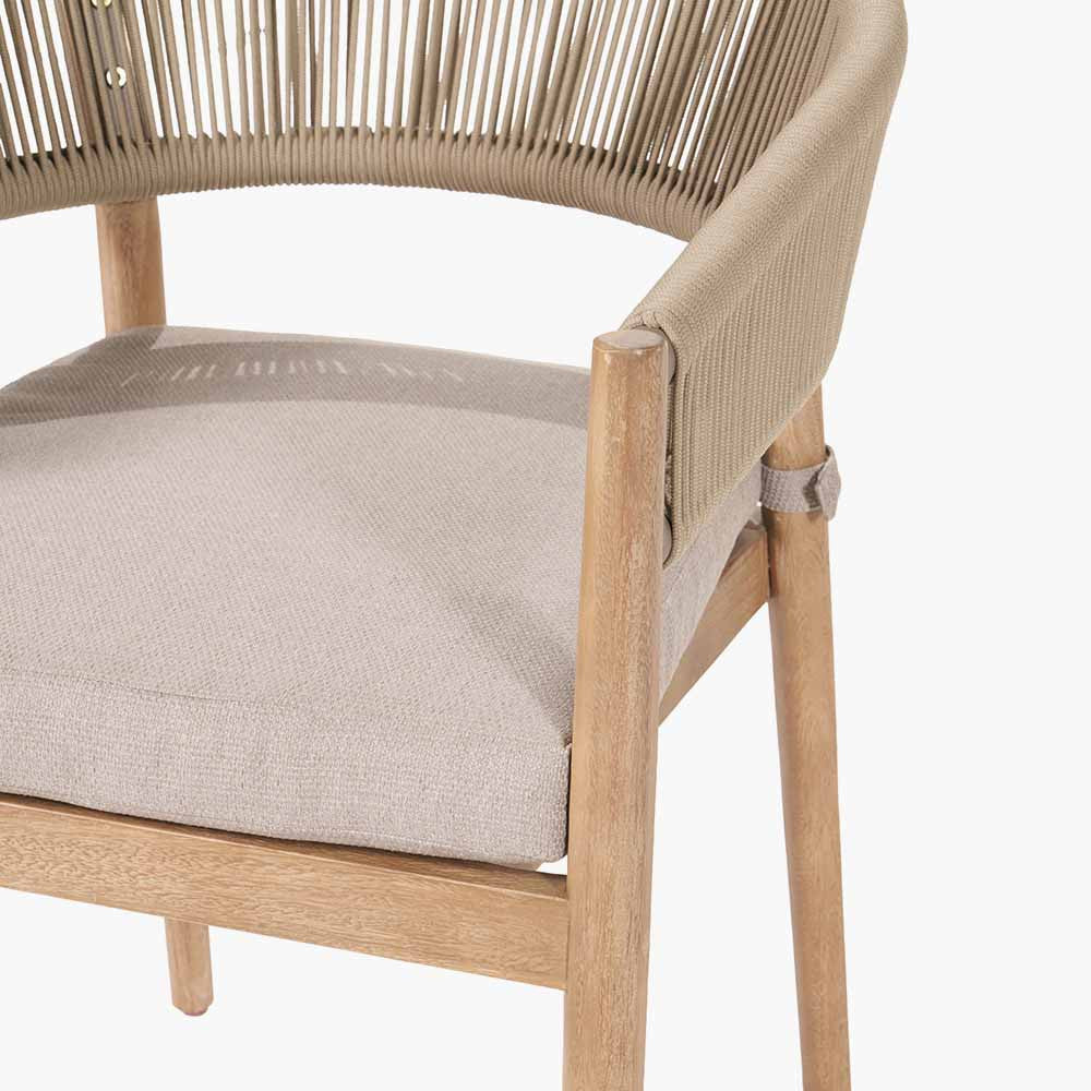 Dane Outdoor Dining Chair Seat and Armrest Detail