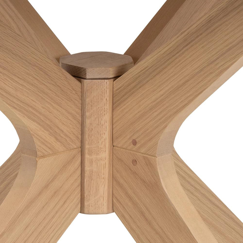 Danica Round Dining Table White Oak X Frame Detail