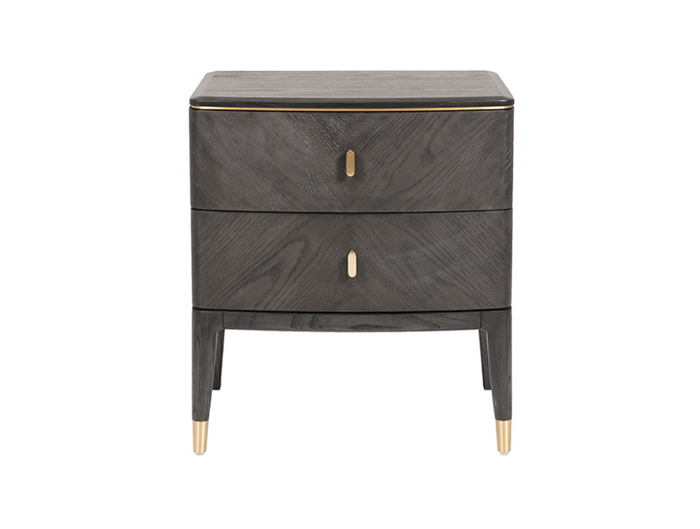 Darla 2 Drawer Bedside Table Ebony 2