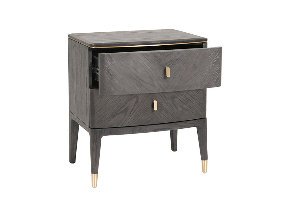 Darla 2 Drawer Bedside Table Ebony 5