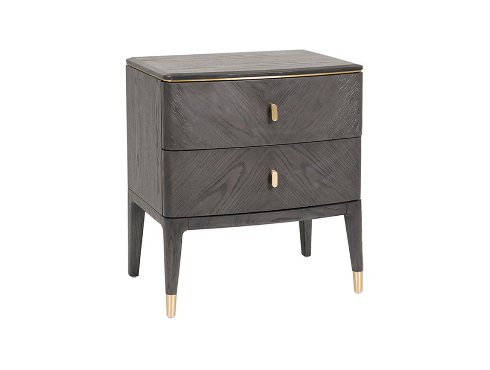 Darla 2 Drawer Bedside Table Ebony