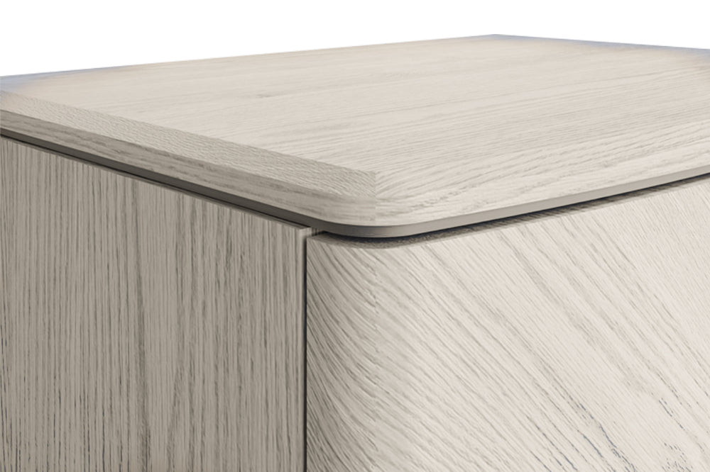 Darla 2 Drawer Bedside Table Stone Top Corner Detail