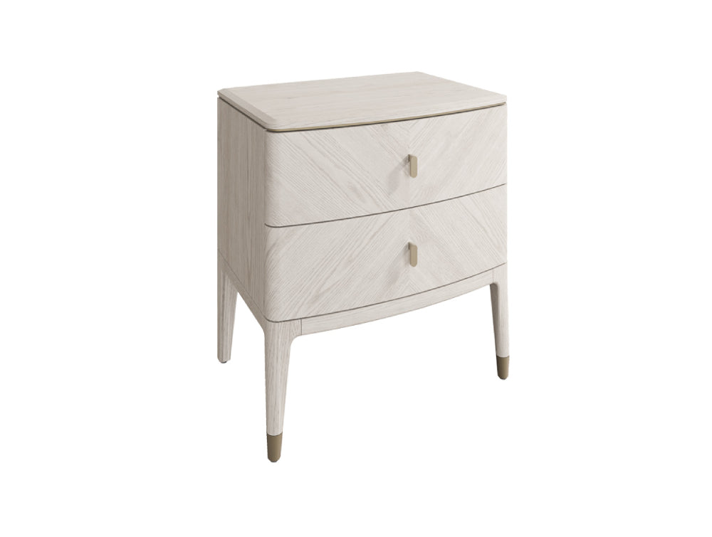 Darla 2 Drawer Bedside Table Stone