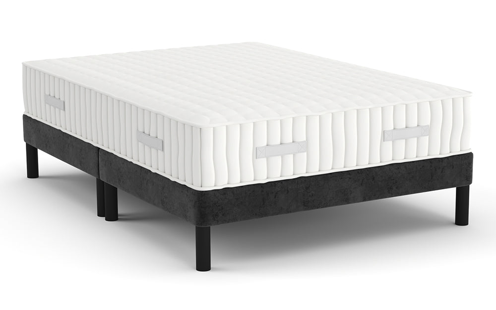 Divan Bed 4'6" Double on black legs in Marble Gunmetal