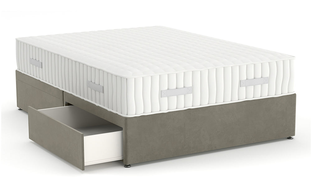 Divan Bed 4'6" Double with 4 Drawers in Plush Velvet Slate