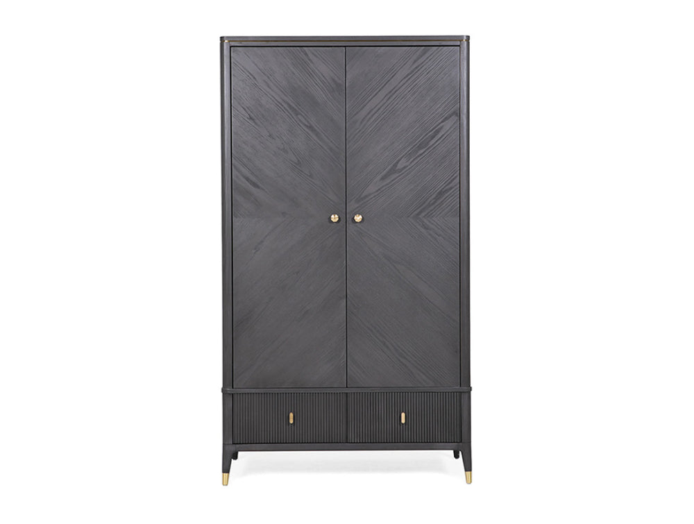 Drew 2 Door 2 Drawer Wardrobe Ebony 2