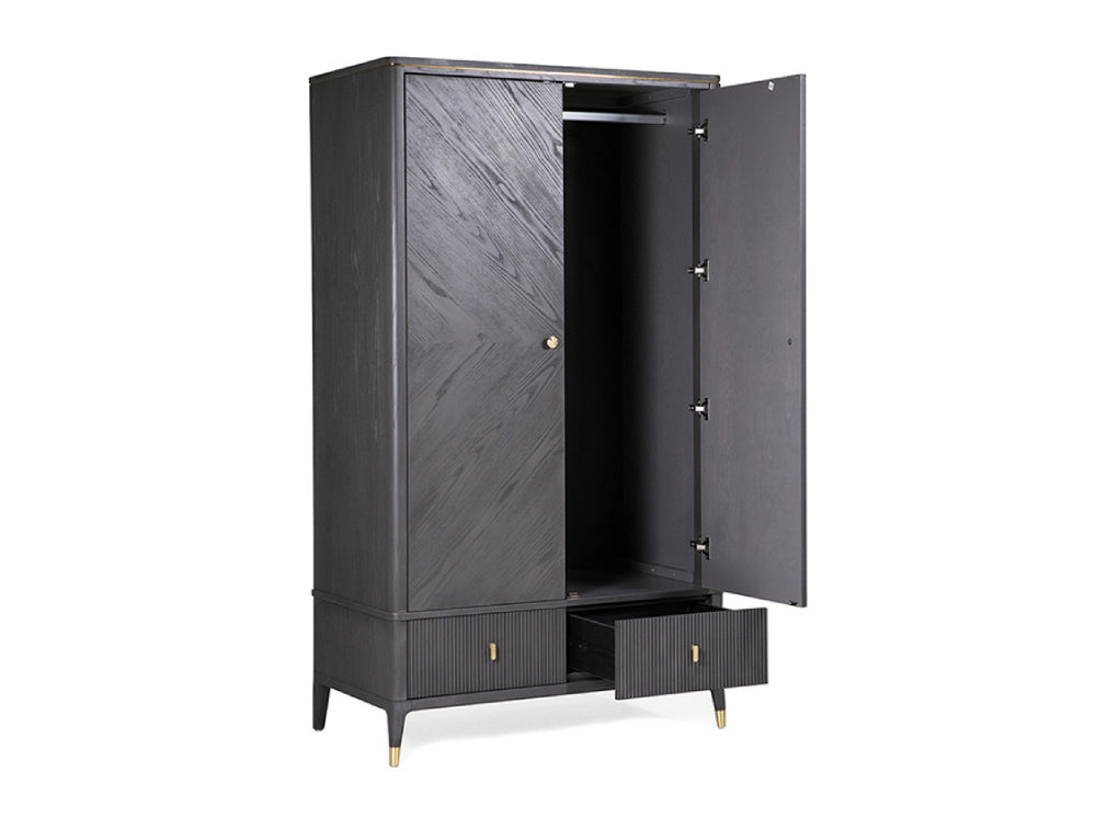 Drew 2 Door 2 Drawer Wardrobe Ebony 5