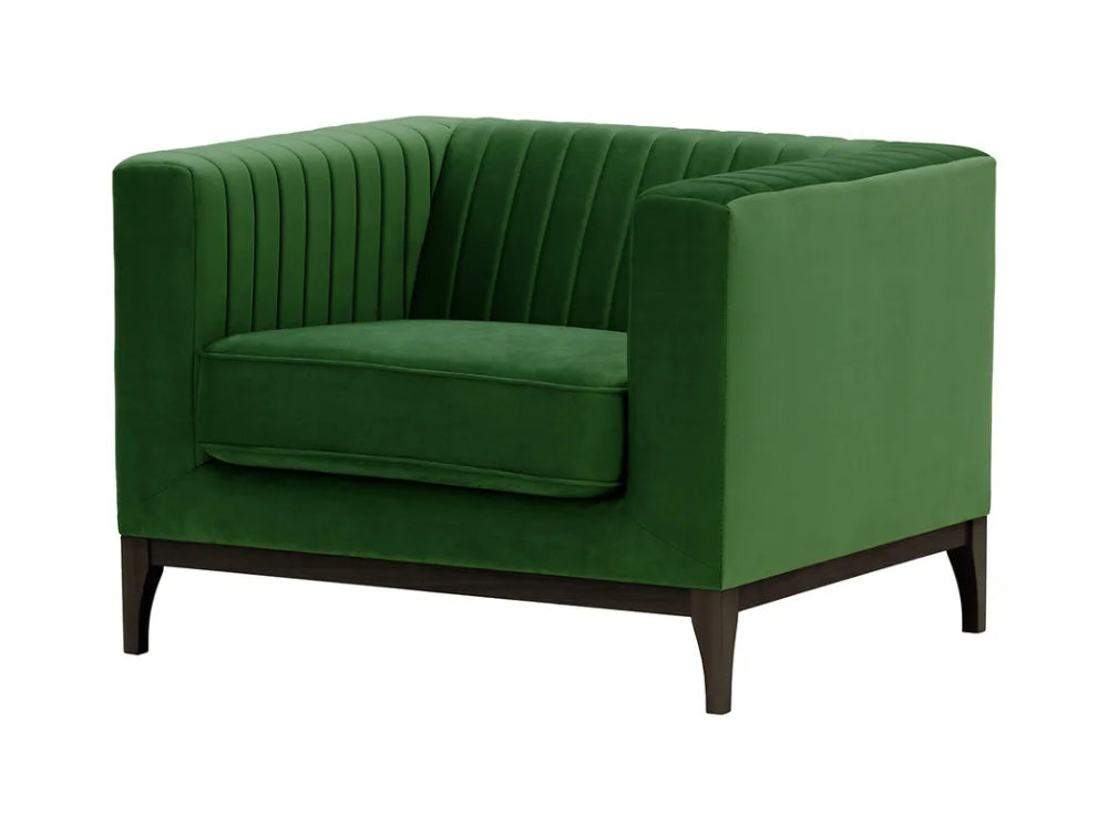 Edwin Armchair - Dark Green and Black