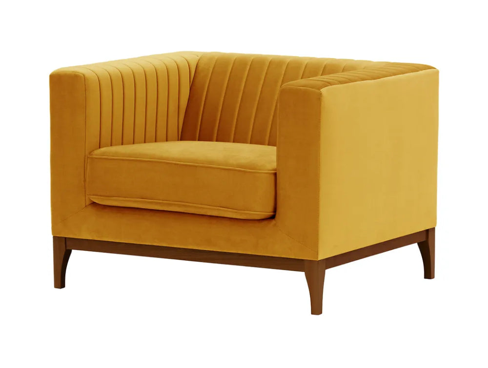 Edwin Armchair - Mustard and Dark Oak