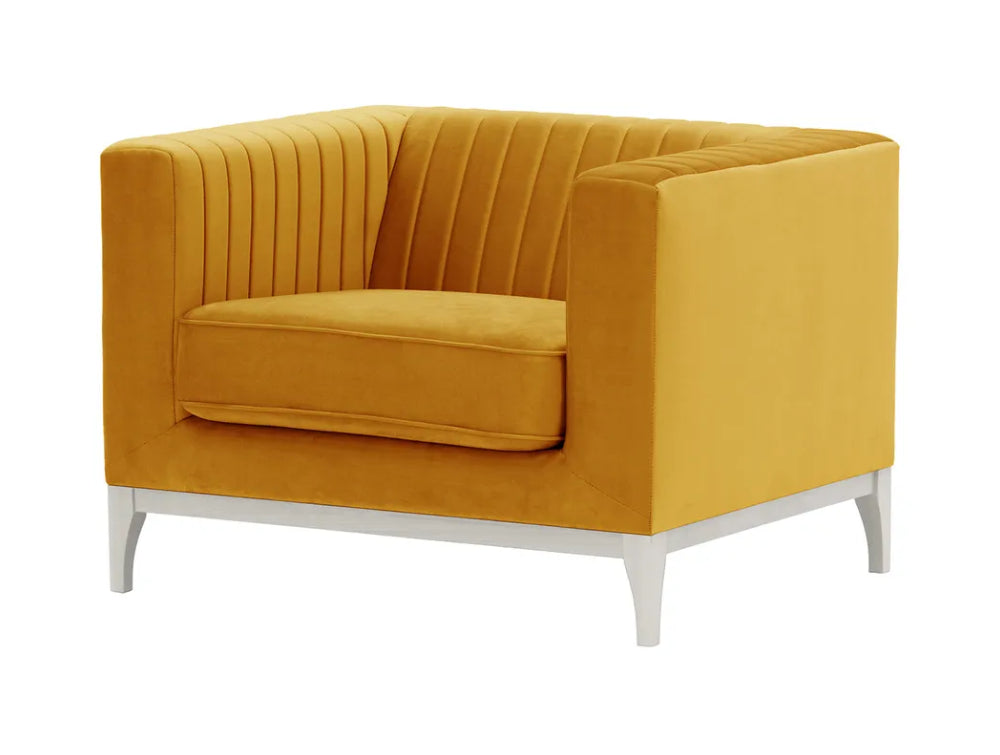 Edwin Armchair - Mustard and White