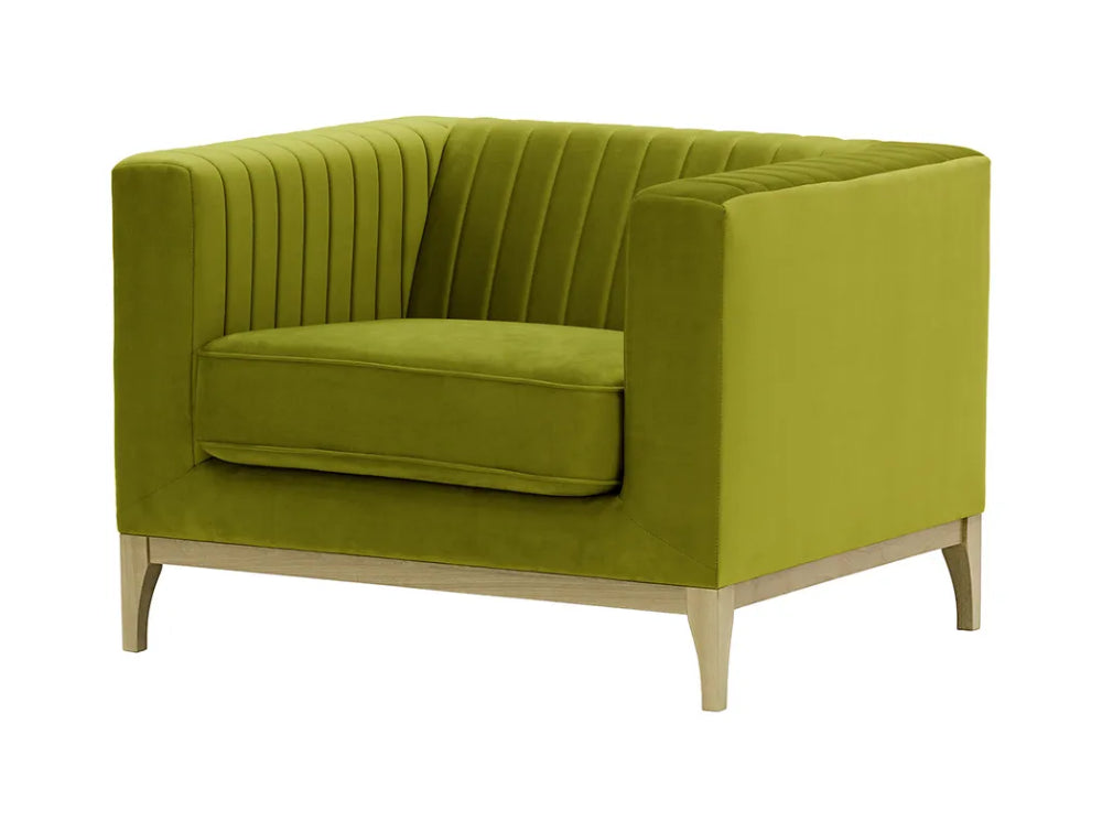 Edwin Armchair - Olive and Wax Black