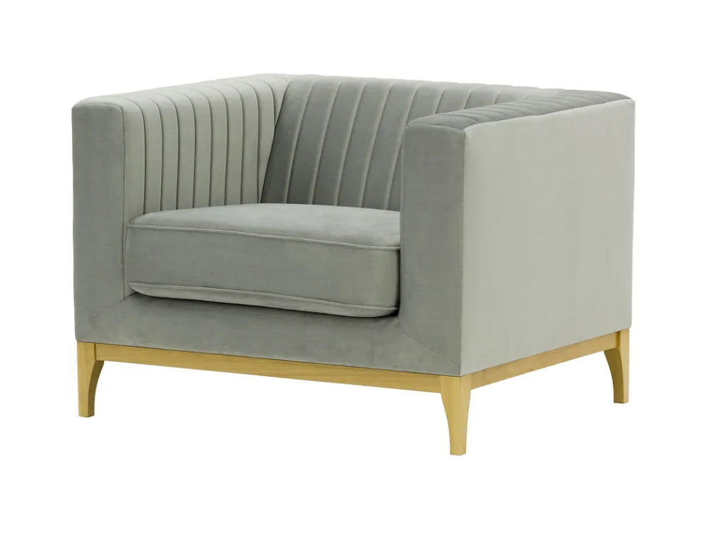 Edwin Armchair - Silver and Like Oak