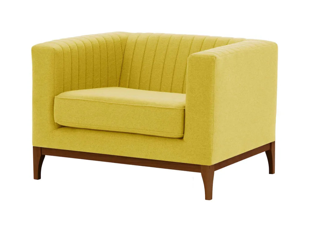 Edwin Armchair - Yellow and Dark Oak