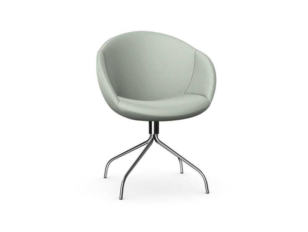 Elena Upholstered Chair with 4 Star Spider Metal Base 2