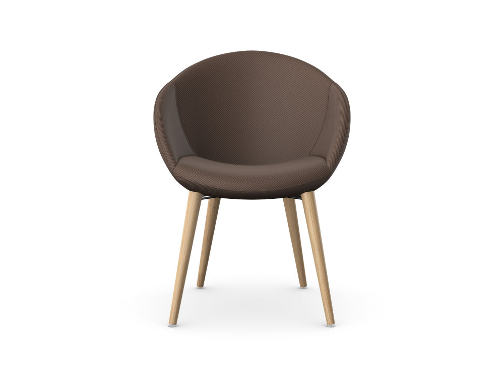 Elena Upholstered Chair with 4 Wooden Legs 2
