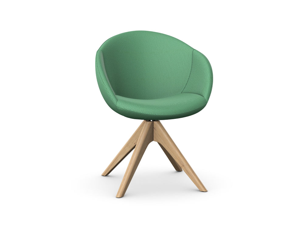 Elena Upholstered Chair with Pyramidal Wooden Base 5