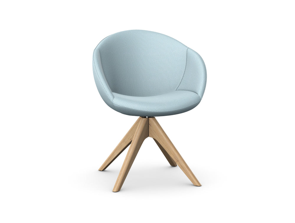 Elena Upholstered Chair with Pyramidal Wooden Base