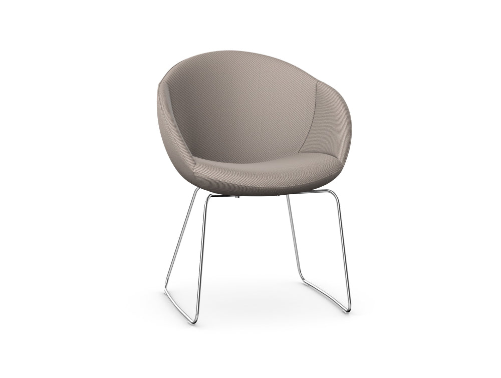 Elena Upholstered Chair with Skid Metal Base 4