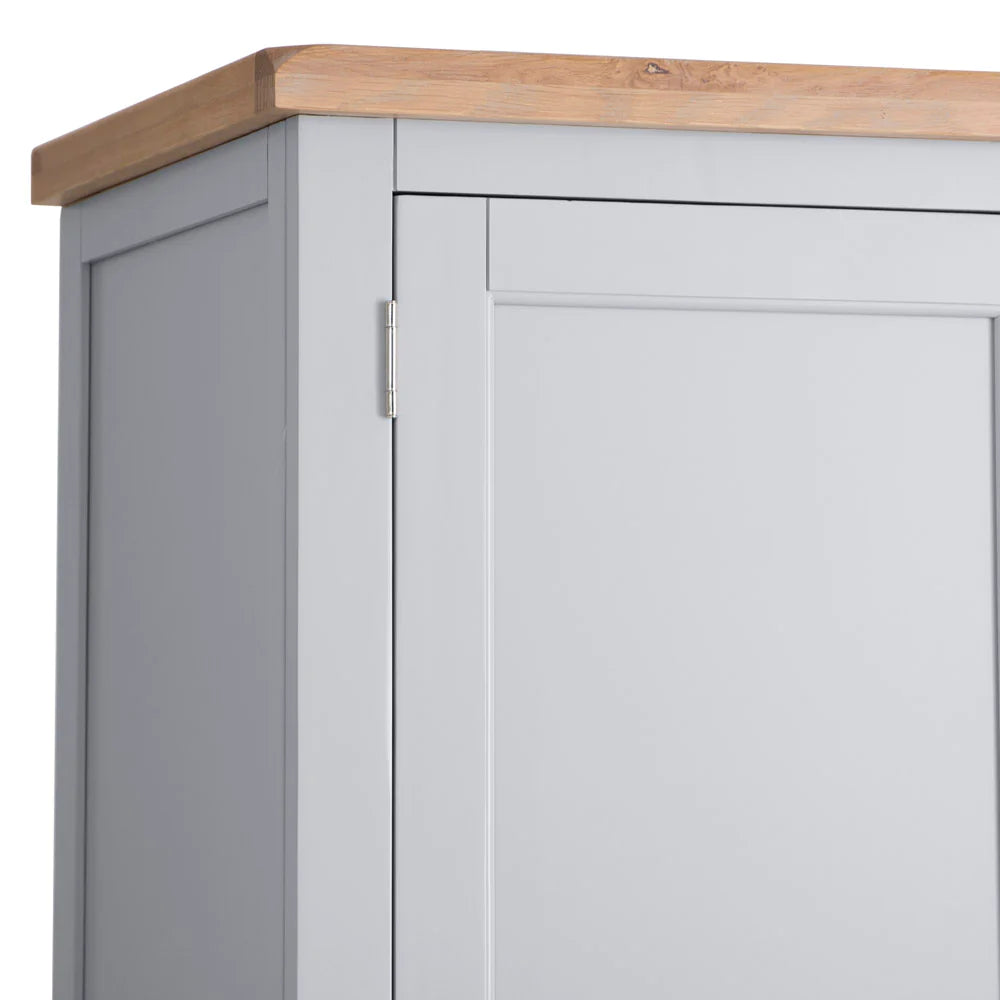 Elias 2 Door Wardrobe Grey Top Corner Detail