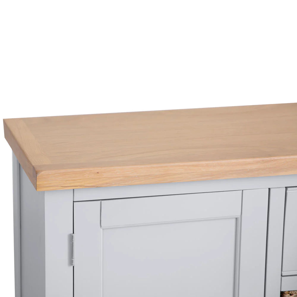 Elias Large Sideboard Grey Top Corner Detail 2