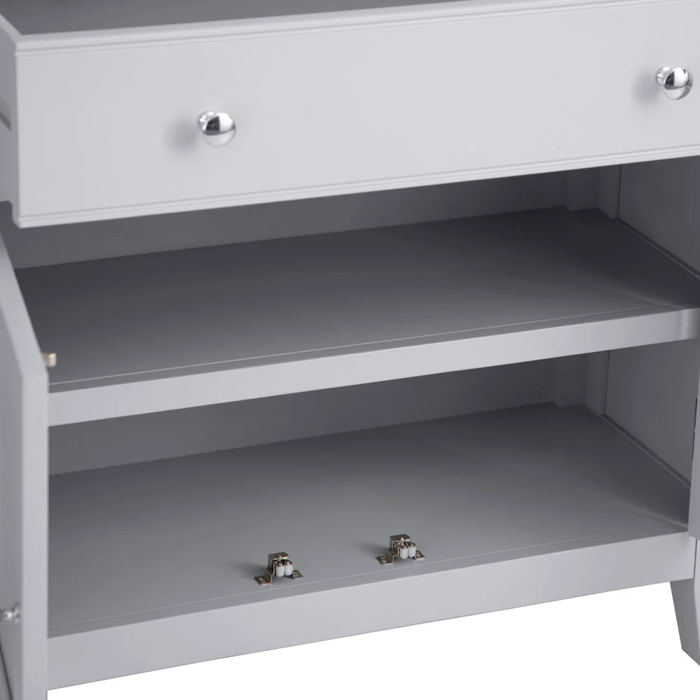 Elias Small Sideboard Grey Shelves Detail