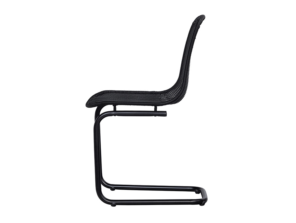 Elm Dining Chair - Black 3 Side Detail