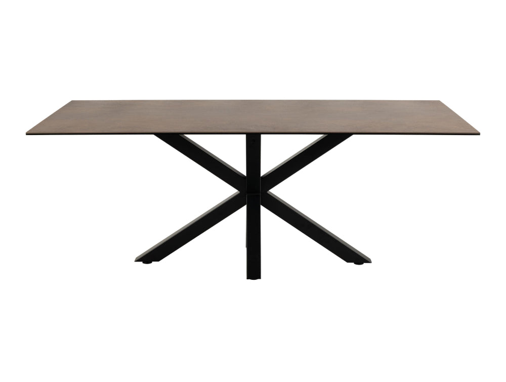 Evan Rectangular Dining Table Rusty Brown 2