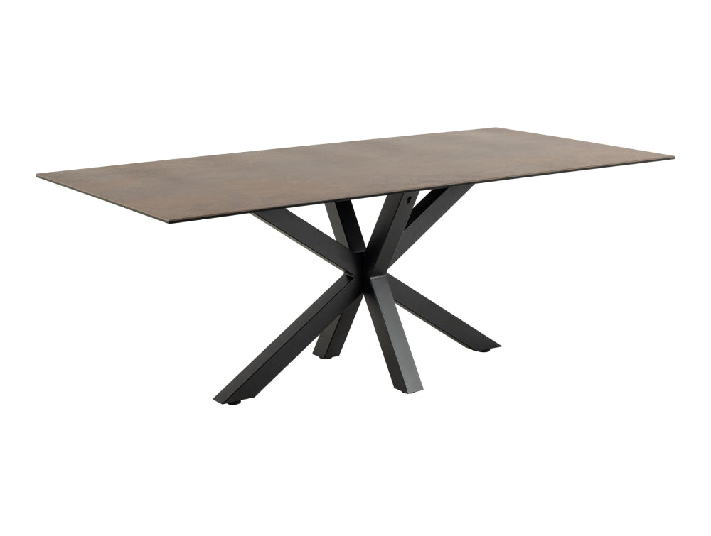 Evan Rectangular Dining Table Rusty Brown