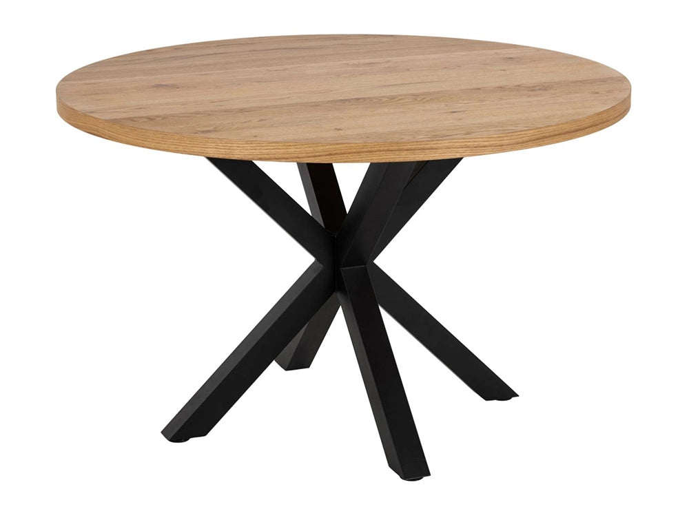 Evan Round Dining Table Oak Black