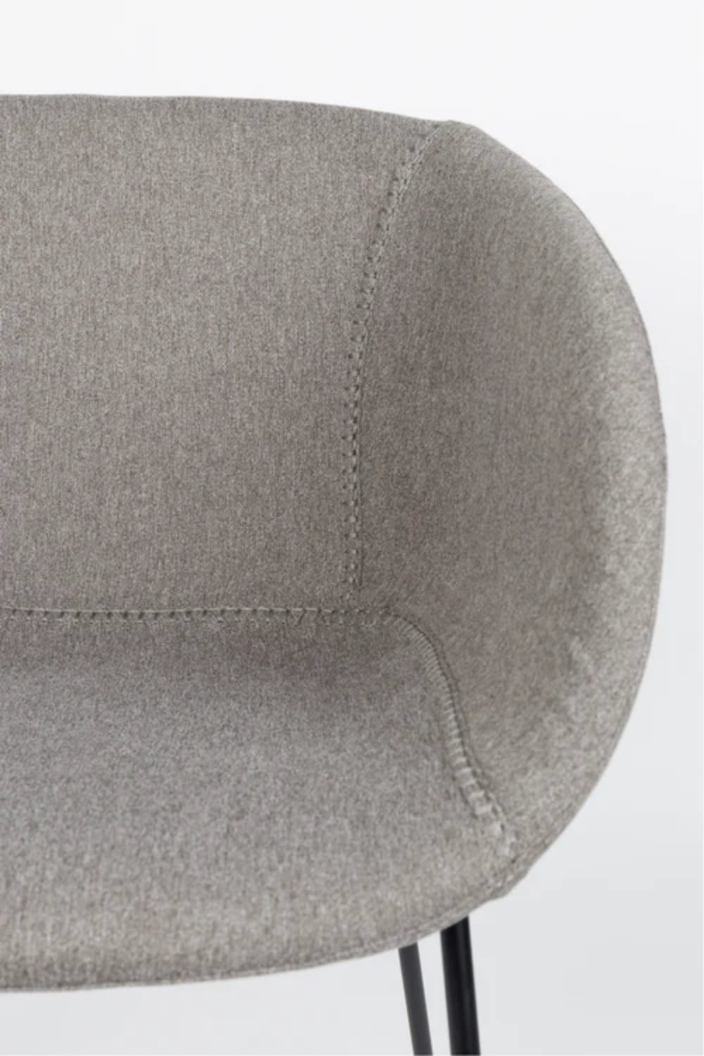 Fallon Dining Chair Fab Grey Armrest Detail