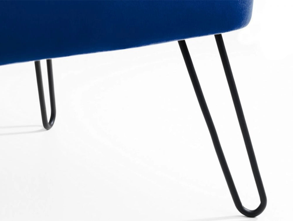 Faro Upholstered Chair Blue with Black Leg Base Detail