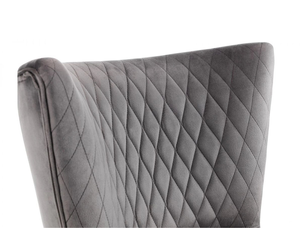 Faro Upholstered Chair Grey with Backrest Detail