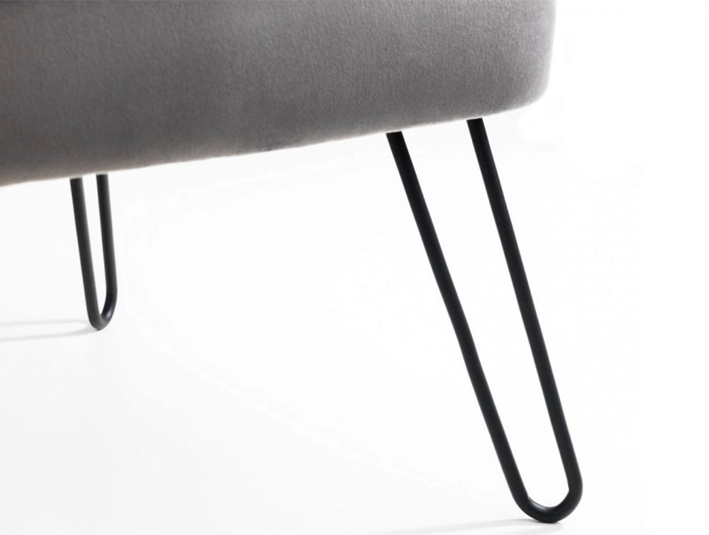 Faro Upholstered Chair Grey with Black Leg Base Detail