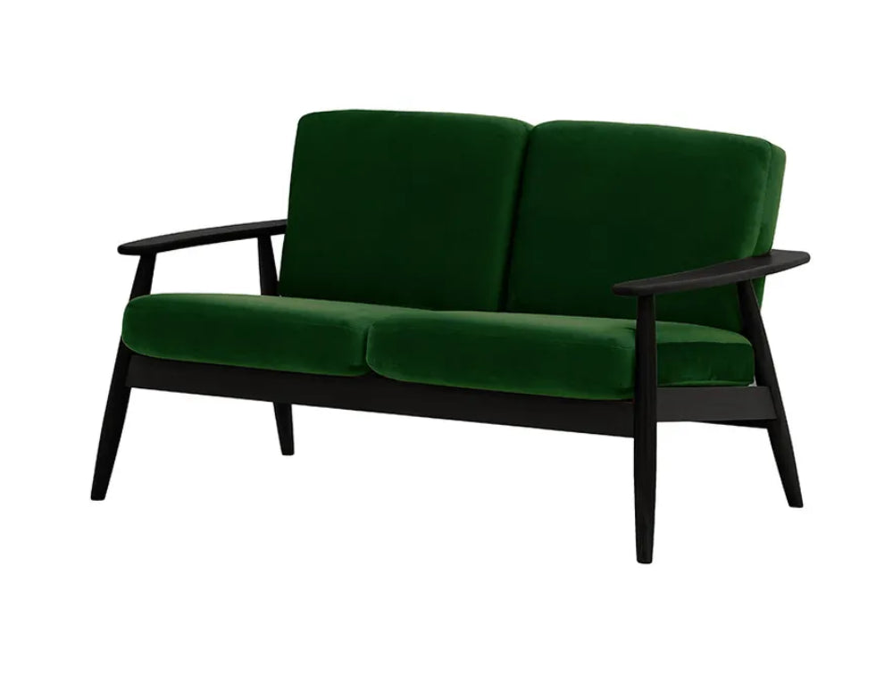 Felix 2-Seater Sofa Dark Green and Black