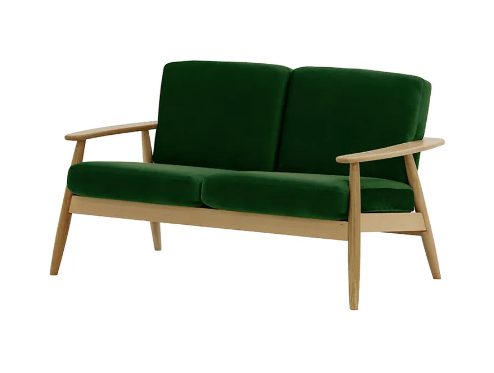 Felix 2-Seater Sofa Dark Green and Like Oak