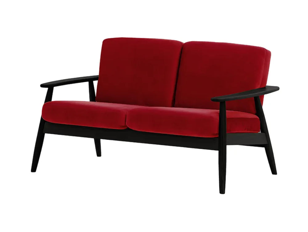 Felix 2-Seater Sofa Dark Red and Black