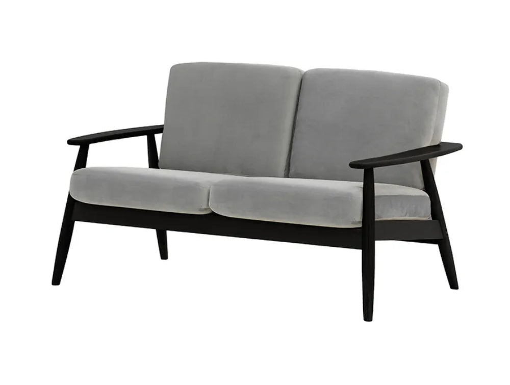 Felix 2-Seater Sofa Silver and Black