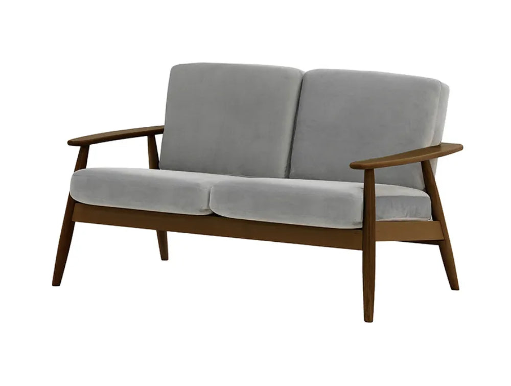 Felix 2-Seater Sofa Silver and Dark Oak