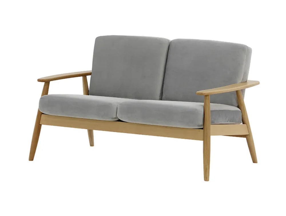 Felix 2-Seater Sofa Silver and Like Oak