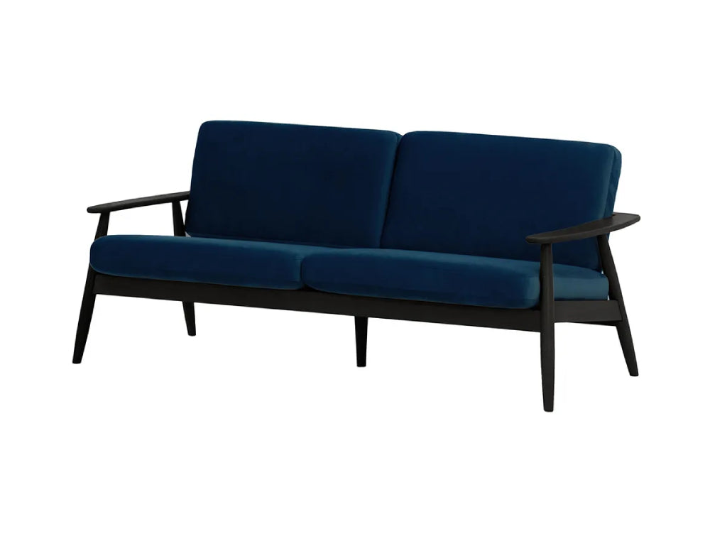 Felix 3-Seater Sofa Blue and Black