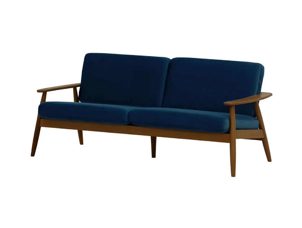 Felix 3-Seater Sofa Blue and Dark Oak