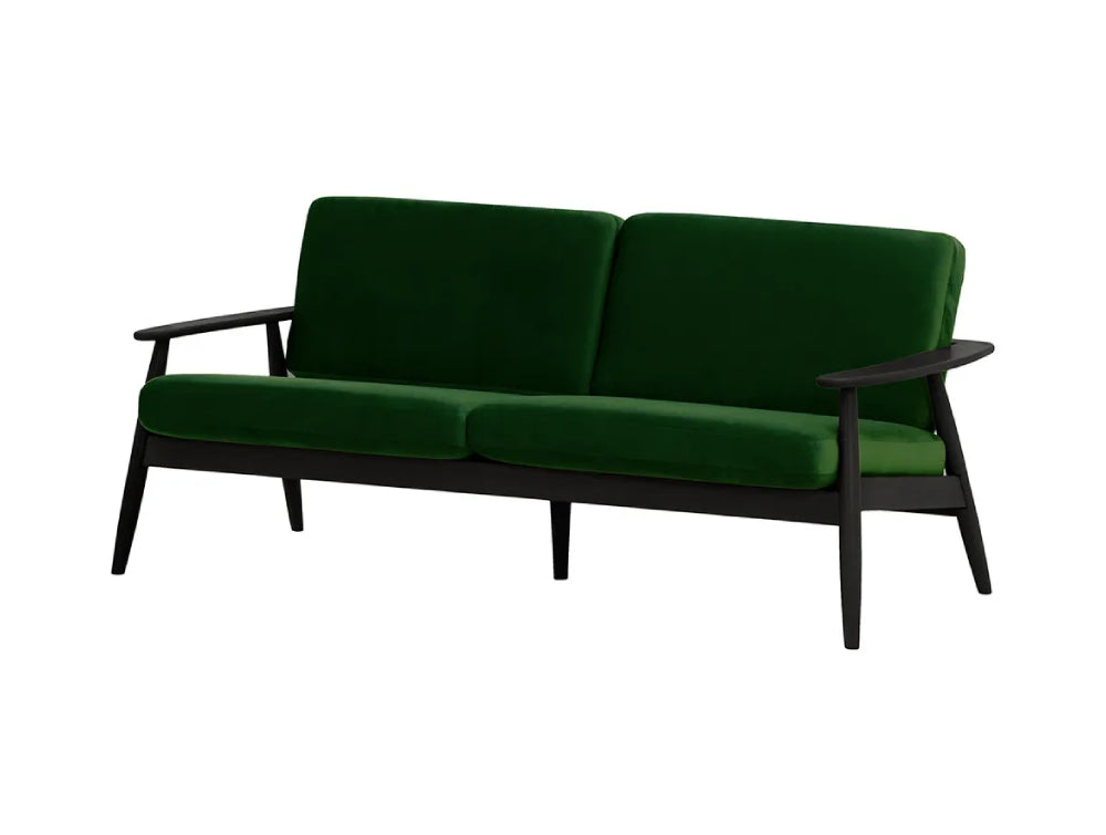 Felix 3-Seater Sofa Dark Green and Black