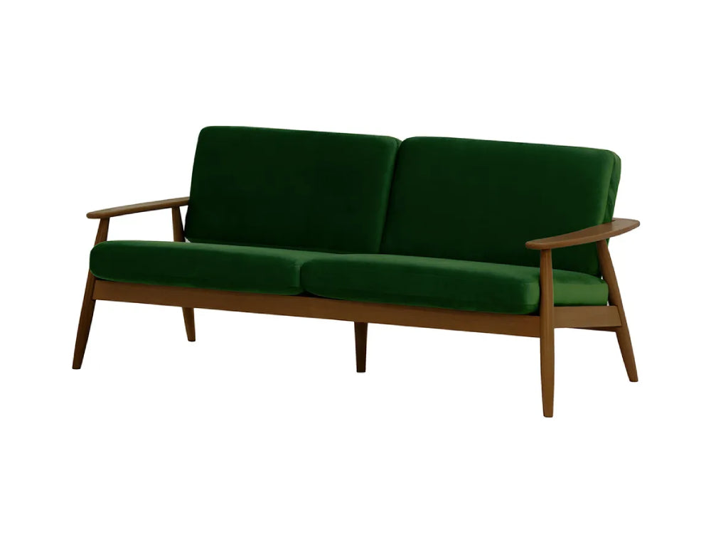 Felix 3-Seater Sofa Dark Green and Dark Oak