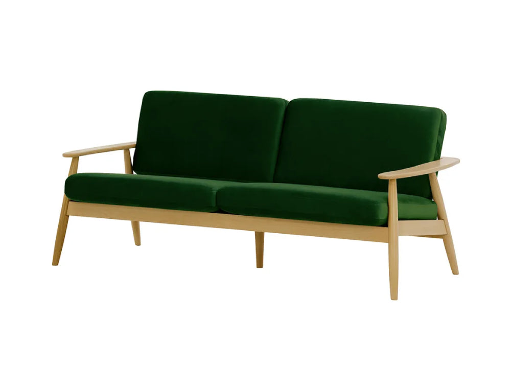 Felix 3-Seater Sofa Dark Green and Like Oak