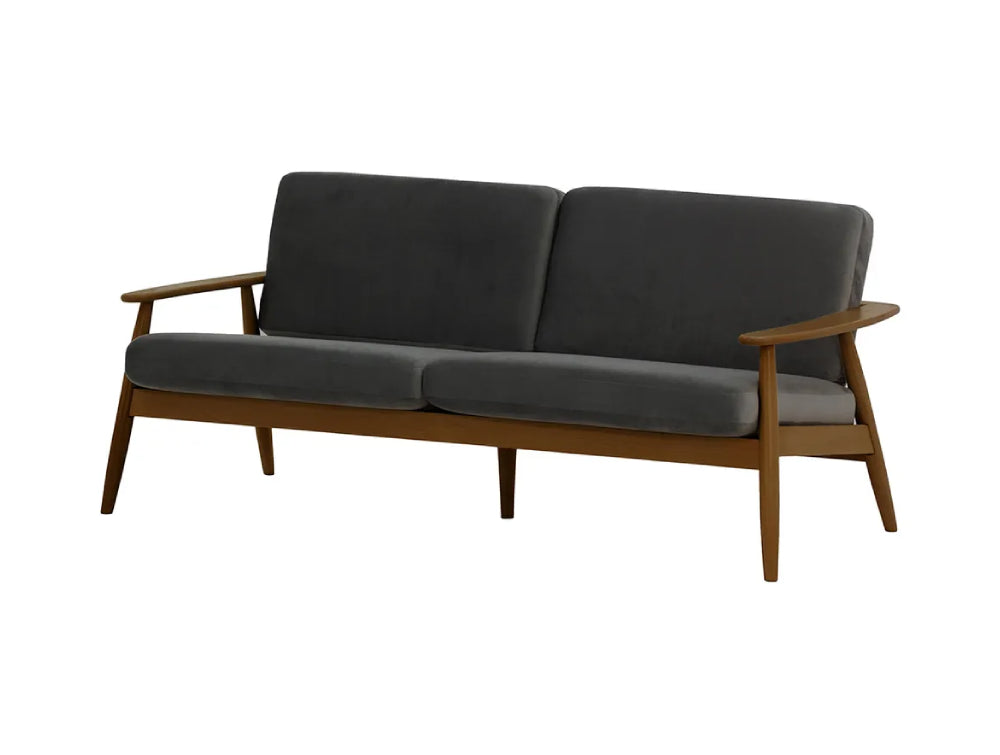 Felix 3-Seater Sofa Graphite and Dark Oak