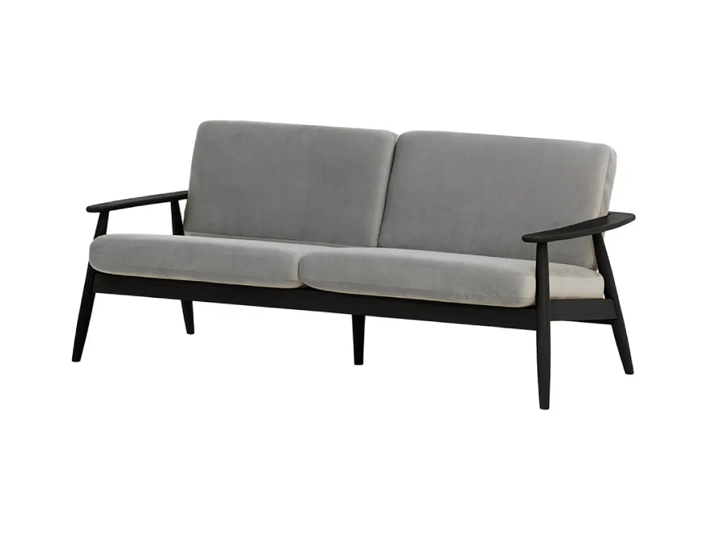 Felix 3-Seater Sofa Silver and Black