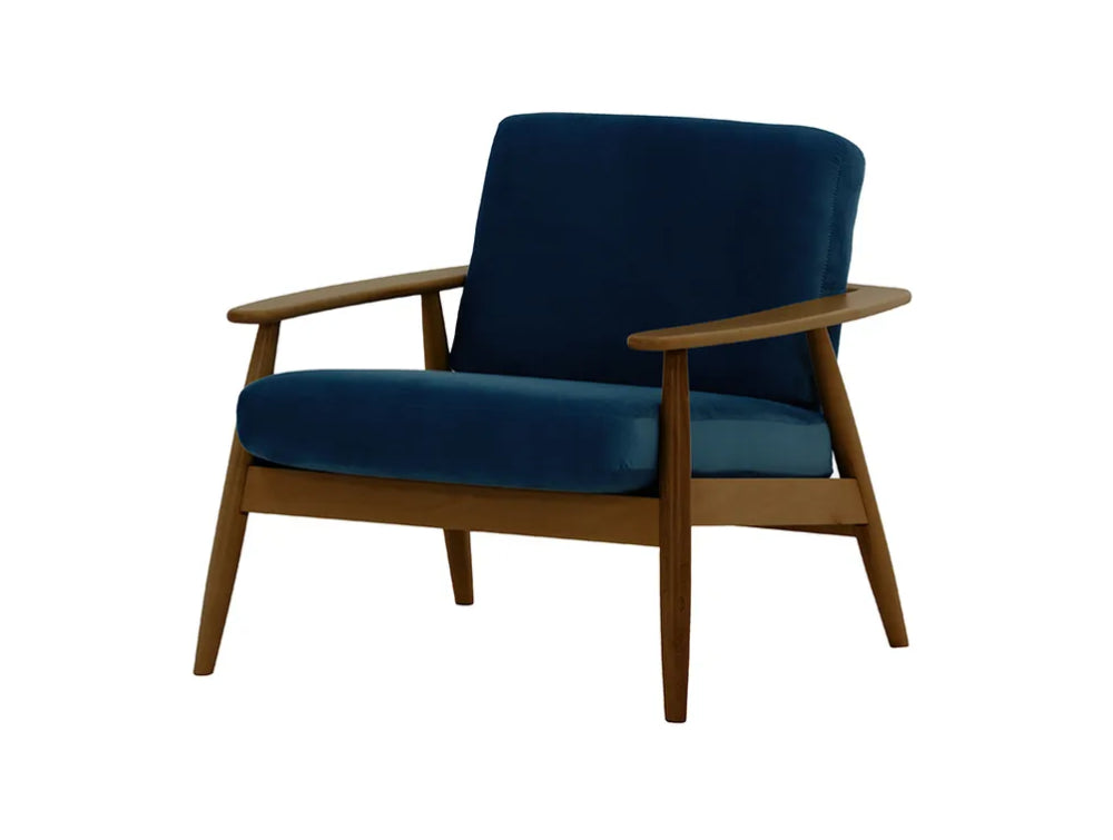Felix Accent Chair Blue and Dark Oak